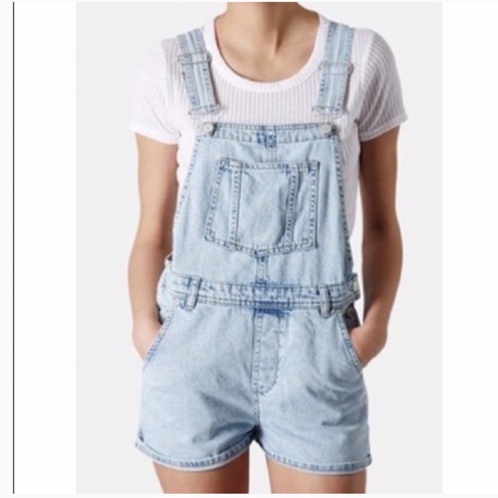 OLD NAVY Light Blue Washed Out Overalls Romper